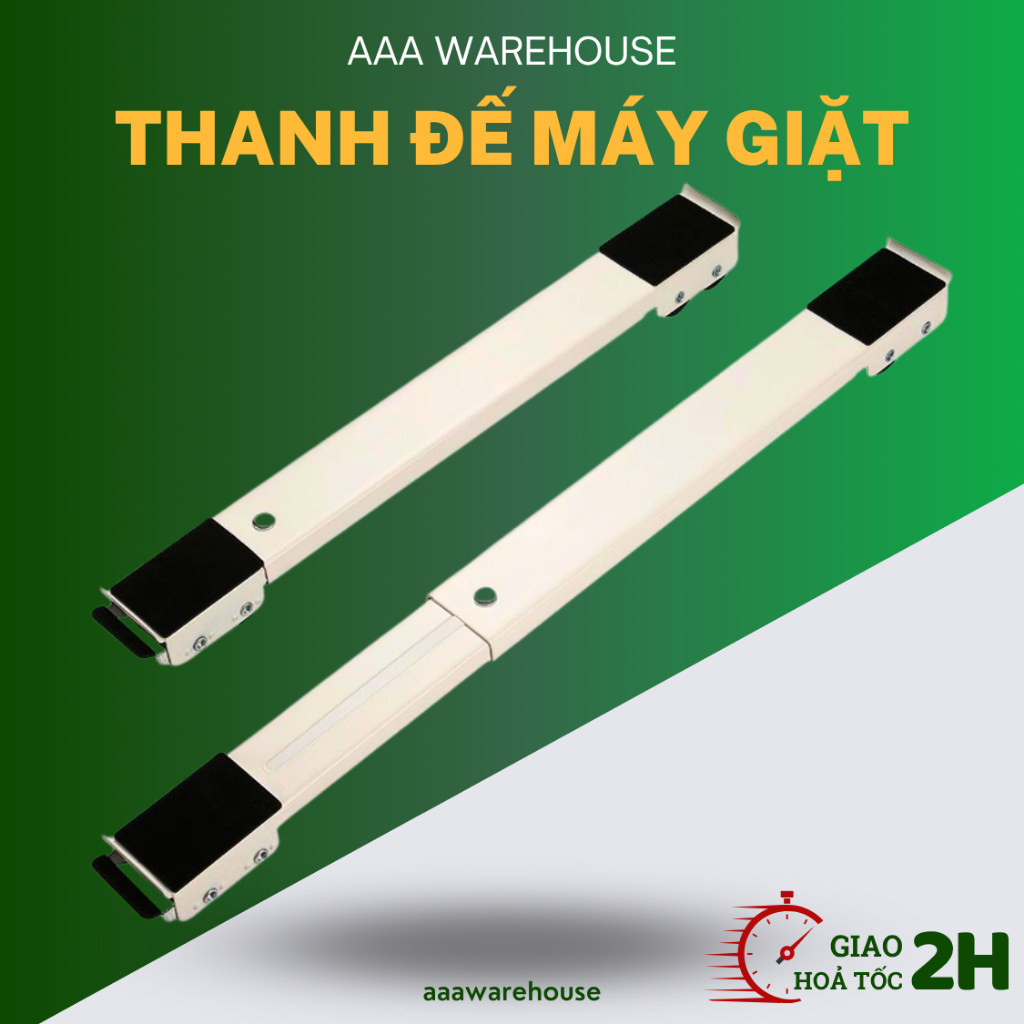 57806 Bộ 2 Thanh Con Lăn Giúp di chuyển đồ nặng, SET 2pcs Chân Đế Máy Giặt tủ lạnh có con lăn di chu
