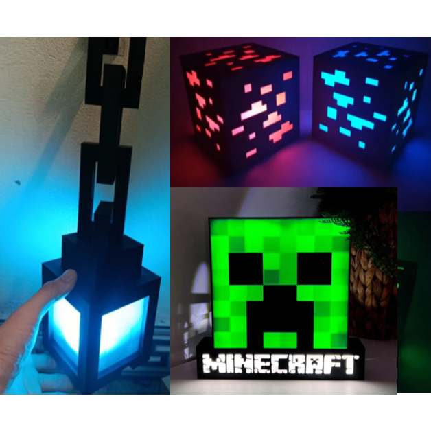 Đèn ngủ Minecraft - Đèn ngủ Minecraft Decor - Đồ decor phòng ngủ minecraft