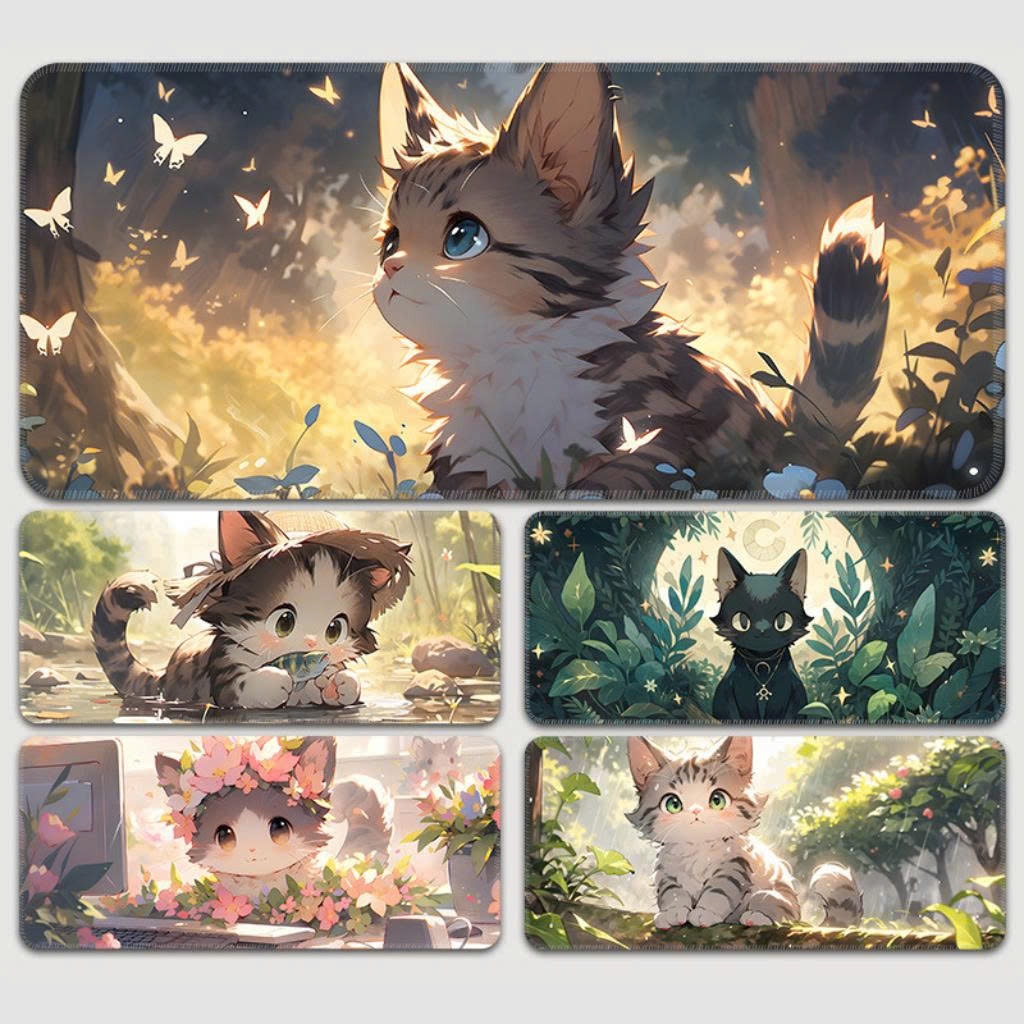 Lót Chuột Mèo Cỡ Lớn 80x30 Gaming Pad Chống Trượt, Bo Viền, Đẹp Bền, Di Chuột Mượt
