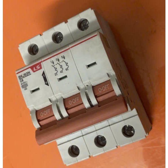 (LS) Atomat cài MCB LS BKJ63N  6A 3P dòng cắt 6kA