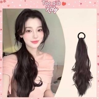  Tóc giả cột đuôi xoăn sóng tóc đuôi ngựa 1 bên xoăn dài 50cm cho nữ T525 