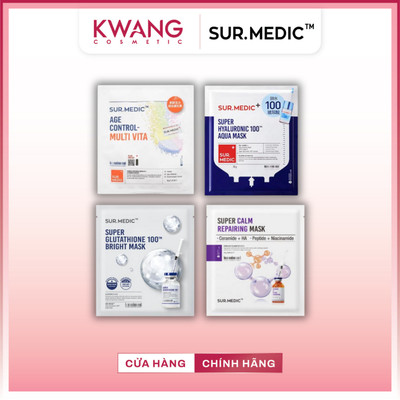 [KW] Hộp 10 miếng Mặt nạ Sur Medic trắng da, phục hồi, chăm sóc da 28g Hàn Quốc