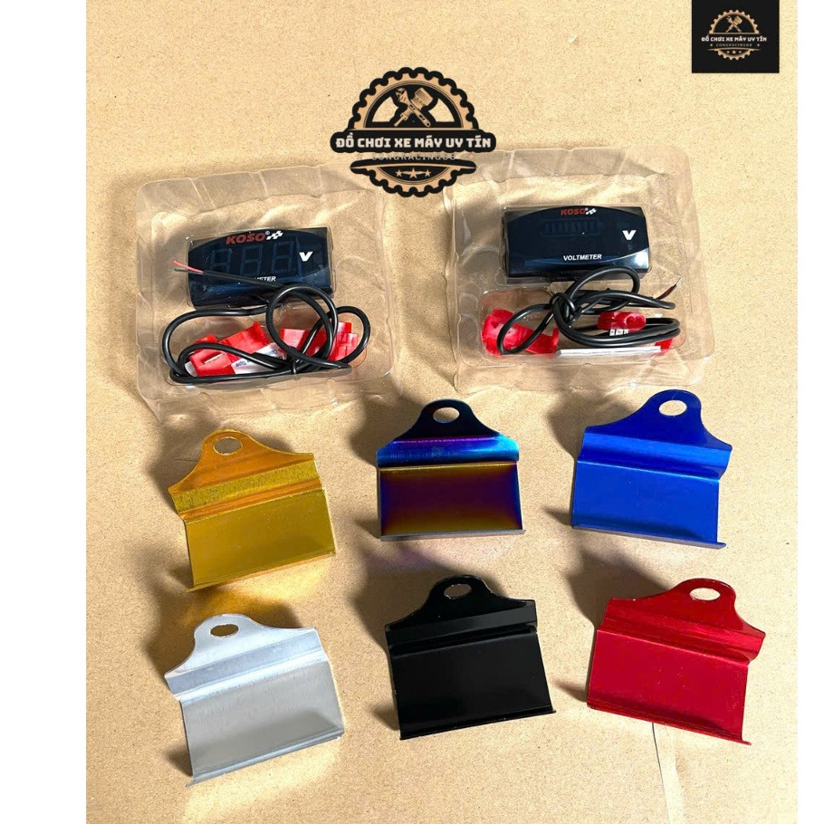 Đồng hồ báo volt Koso v1 v2 + pát gắn xe bản 5-150 vol có chống nước