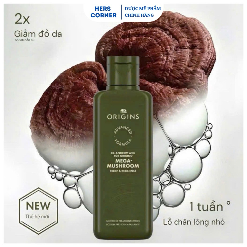Toner Nấm Origins Mega-Mushroom Skin Relief Soothing Treatment Lotion