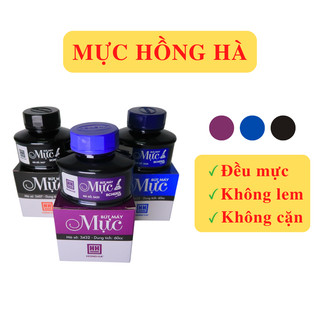  Mực Bơm Bút Máy Mực Hồng Hà Không Lem Không Cặn 60ml 