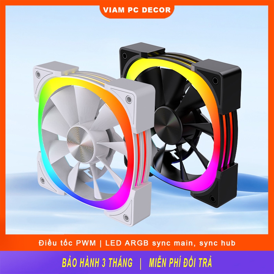 Fan tản nhiệt Loving Cool 2 LED ARGB sync main sync hub, quạt tản nhiệt máy tính 4 PIN PWM