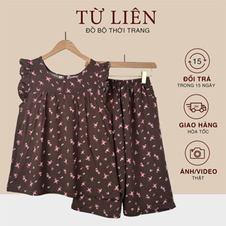   Màu mới  Đồ bộ cánh tiên Tole xuất khẩu bộ Lanh nữ mặc nhà TỪ LIÊN quần lửng mềm mát - DB003 