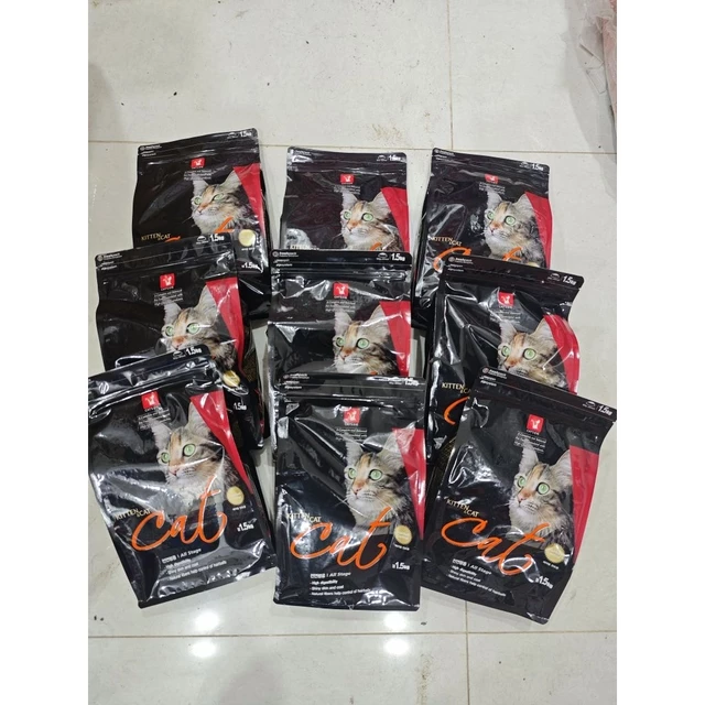 combo 9 gói 1.5kg = 13.5kg Thức ăn mèo CAT'S EYE 13.5kg = 9 gói x 1.5kg ( cateye catseye cat eye)