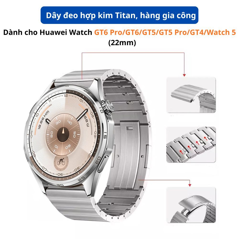 Dây đeo thép hợp kim Titan dành cho Huawei Watch GT6/GT6 Pro/GT5/GT5 Pro/GT4/GT3/GT3 Pro/Watch 5