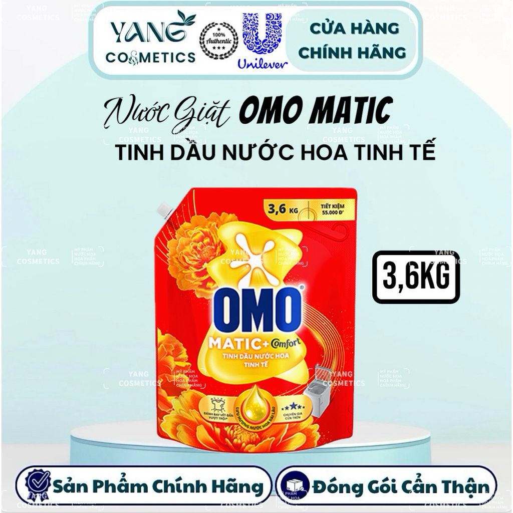 Nước Giặt Omo Matic 3,6KG Tinh Dầu Nước Hoa Hương Tinh Tế - Omo Matic Tinh Tế HÀNG CÔNG TY