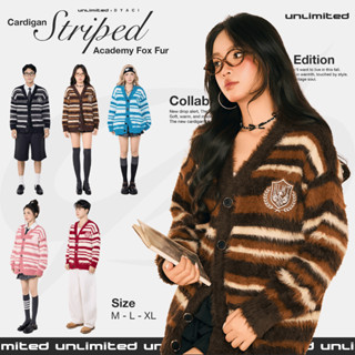   Unlimited x Dyaci  Áo Cardigan Len Lông Cáo Oversize Nam Nữ - Cardigan "Striped" Foxy Fur Academy 