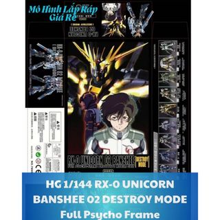 Mô Hình Lắp Ráp HG 1/144 RX-0 UNICORN BANSHEE 02 DESTROY MODE Full Psycho Frame 76956 XD