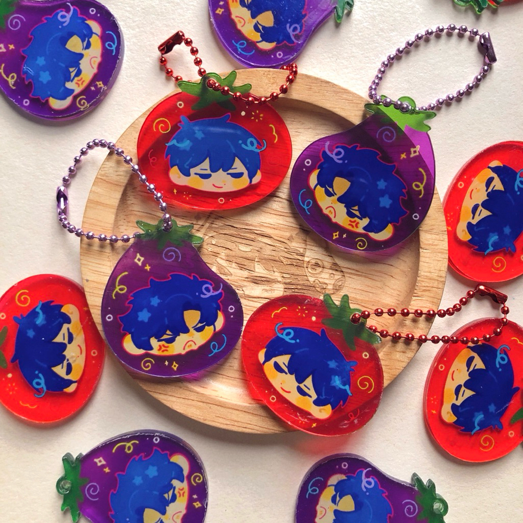 ORV - Móc khoá 3cm cà chua cà tím đáng iu s1tg