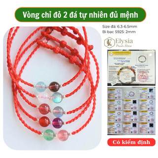  Vòng tay chỉ đỏ mix 2 đá đủ mệnh - dây đan sợi mảnh 1,5mm 