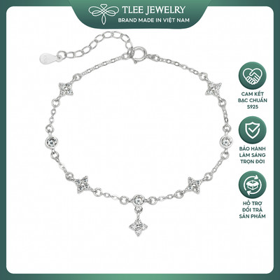 Lắc tay bạc nữ TLEE, Vòng tay hoa nhí kết nối nữ tính TLEE JEWELRY LT0228