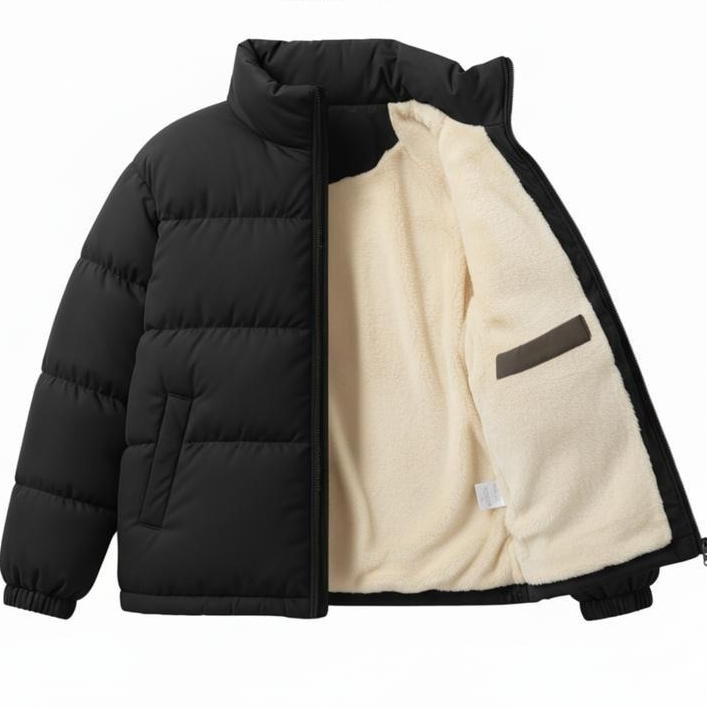 Áo Khoác Phao Suông Lót Lông Cừu Cao Cấp , Áo Đại Hàn Dày Dặn Chống Rét, Giữ Ấm Cơ Thể Cho Nam Nữ Unisex Menswear 2025 | BigBuy360 - bigbuy360.vn