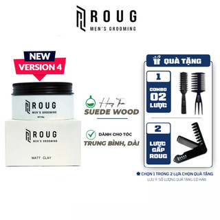  Sáp vuốt tóc Roug Matt Clay 90gr màu trắng chính hãng Roug Men's Grooming  +  Lược tạo kiểu nam nữ 