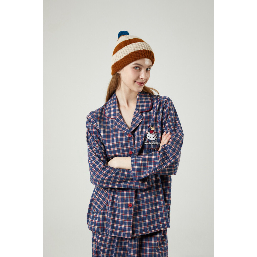 [CHÍNH HÃNG] Set ngủ kẻ hello kitty hãng Elly hàng authentic (2 kiểu)