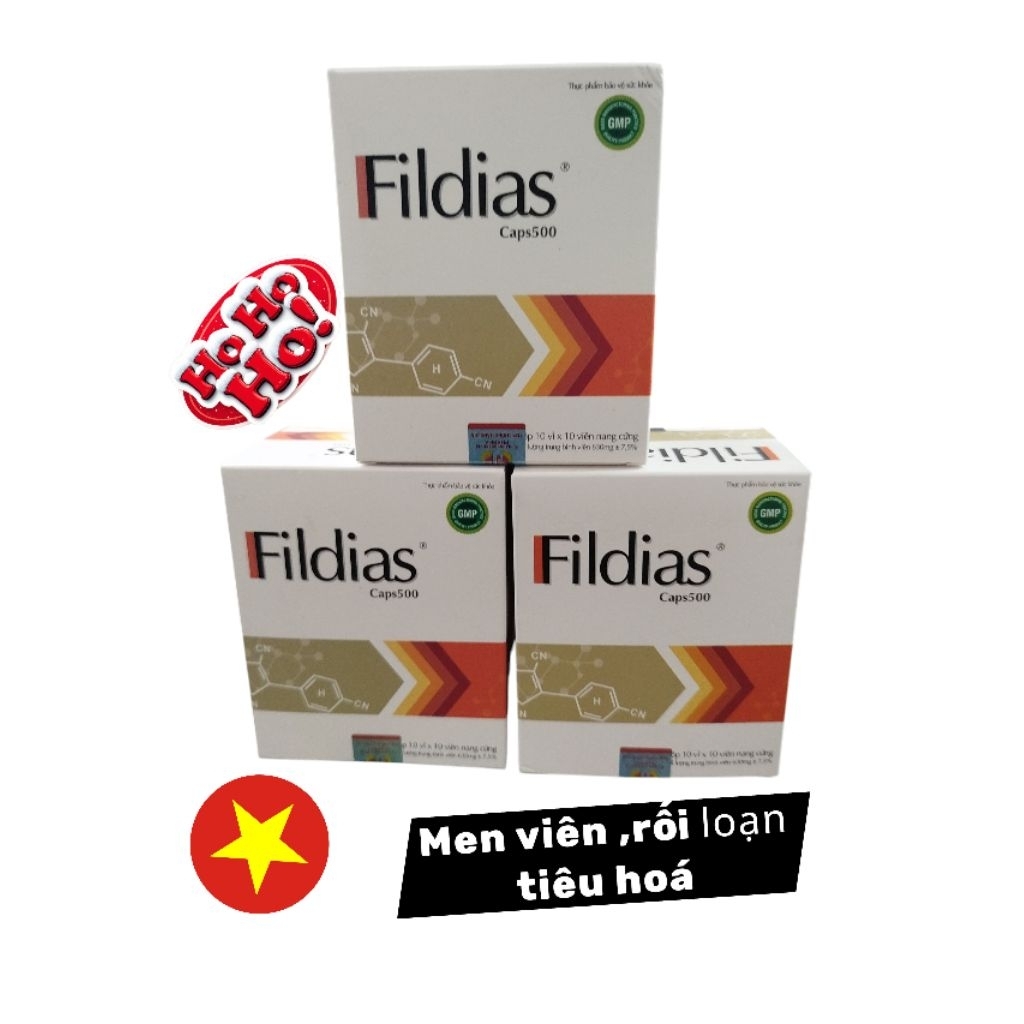 Men Tiêu hoá Fildias hộp 100 viên bổ sung B1,b2  hỗ trợ tiêu hoá ,ổn định đường ruột