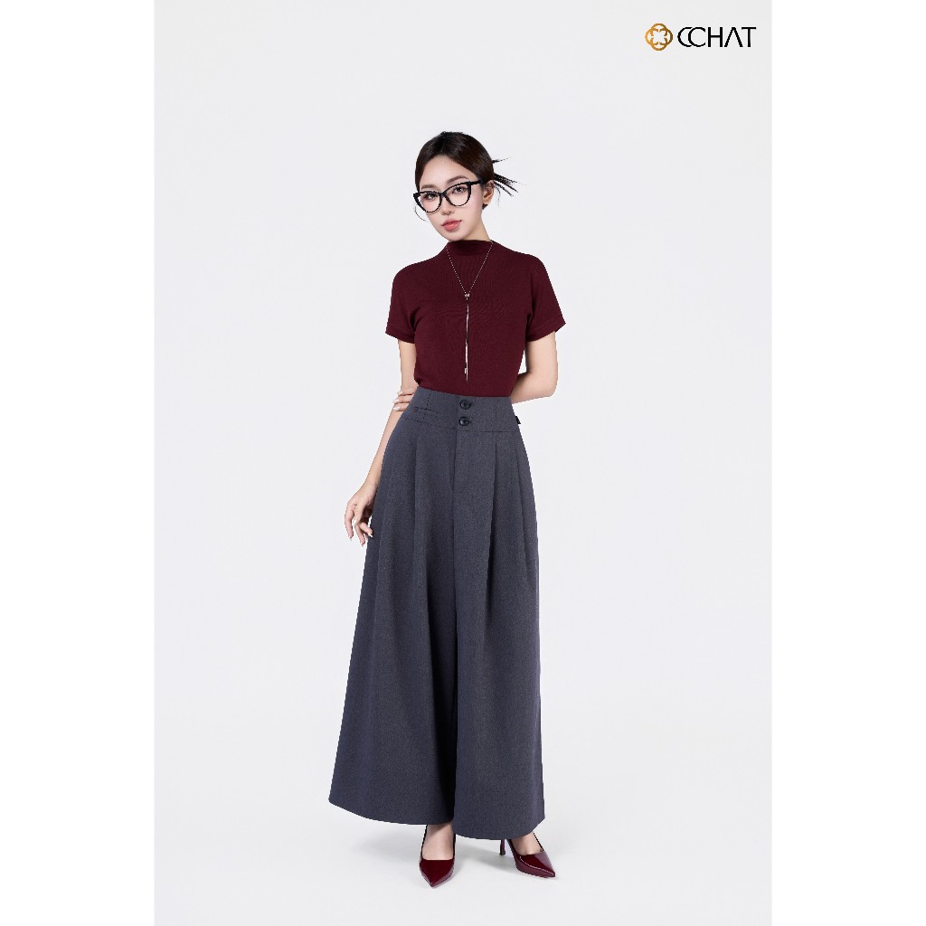 Quần Ống Rộng 𝐂𝐂𝐇𝐀𝐓 Dáng Suông Kiểu Hanas Chất Liệu Tuytsi Cao Cấp 55QDS2002ST | BigBuy360 - bigbuy360.vn