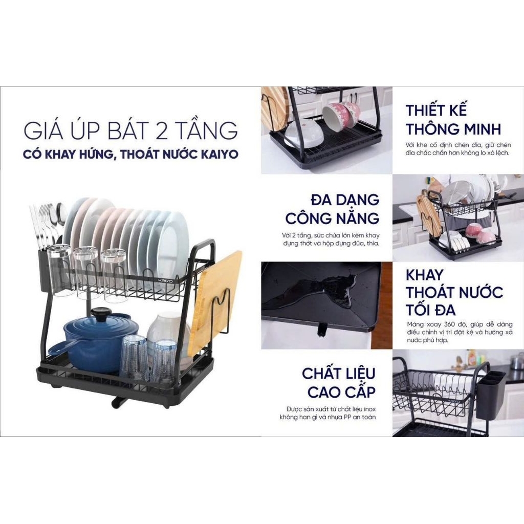 Kệ úp chén bát KAIYO hàng chính hãng