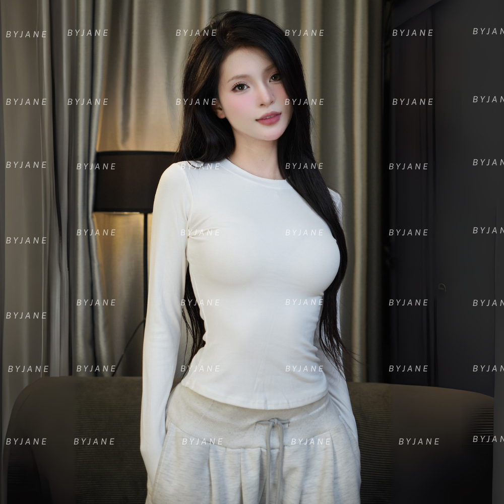 Áo Thun Nữ Dài Tay Cổ Tròn Basic Co Giãn 4 Chiều Ôm Body Mềm Mịn Thời Trang BYJANE – 888 | BigBuy360 - bigbuy360.vn