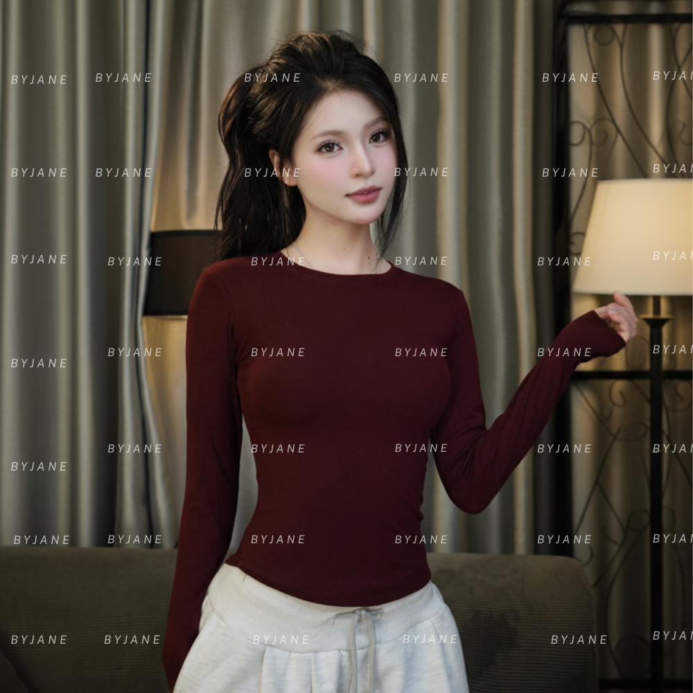 Áo Thun Nữ Dài Tay Cổ Tròn Basic Co Giãn 4 Chiều Ôm Body Mềm Mịn Thời Trang BYJANE – 888 | BigBuy360 - bigbuy360.vn