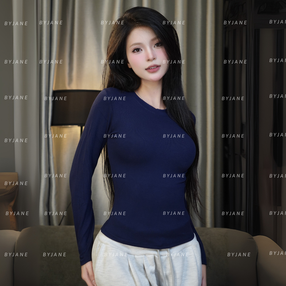 Áo Thun Nữ Dài Tay Cổ Tròn Basic Co Giãn 4 Chiều Ôm Body Mềm Mịn Thời Trang BYJANE – 888 | BigBuy360 - bigbuy360.vn