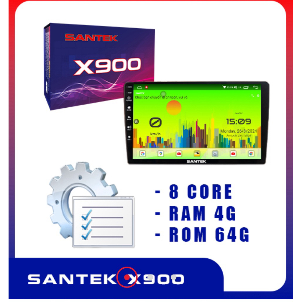 Màn hình Android ô tô Santek X900 360