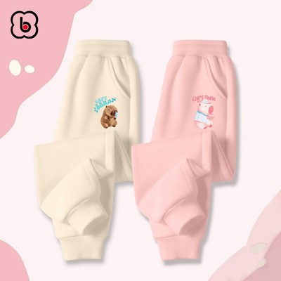 Quần dài cho bé trai bé gái BabyloveGO quần thu đông chất nỉ da cá dáng thể thao in hình Capybara dễ thương