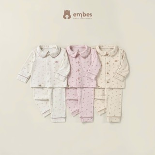  Bộ Pijama Thu Đông Cho Bé Trai Bé Gái Embes Bộ Đồ Ngủ Dài Tay Chất Cotton Hoa Nhí Cho Bé Từ 8-18kg 
