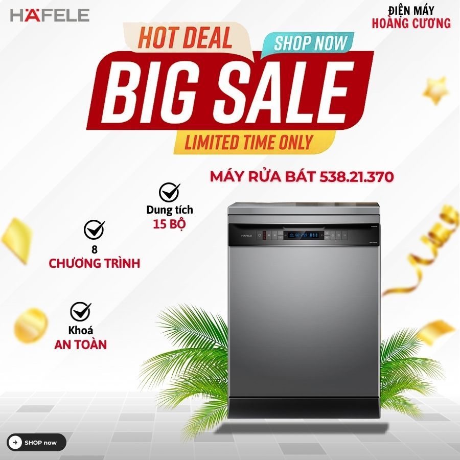 Máy Rửa Chén Hafele HDW-F6051S 538.21.370 – Độc Lập, Tiết Kiệm Điện Nước, Hiệu Quả Cao