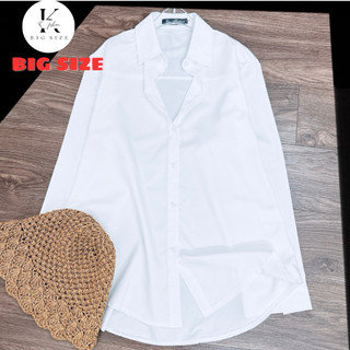 Áo Sơ Mi Nữ Công Sở có size từ 45-90kg, Big size, chất liệu vải mềm mịn mát không nhăn, 4 màu: trắng, đen, xanh, hồng