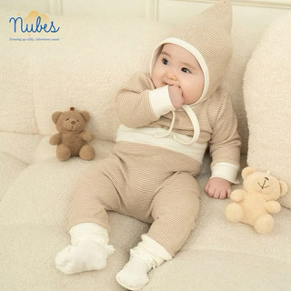   TẶNG KÈM MŨ  Bộ quần áo sơ sinh Hàn Quốc thu đông NUBES vải nỉ bé trai bé gái mềm mịn – Đồ sơ sinh 0–12 tháng 