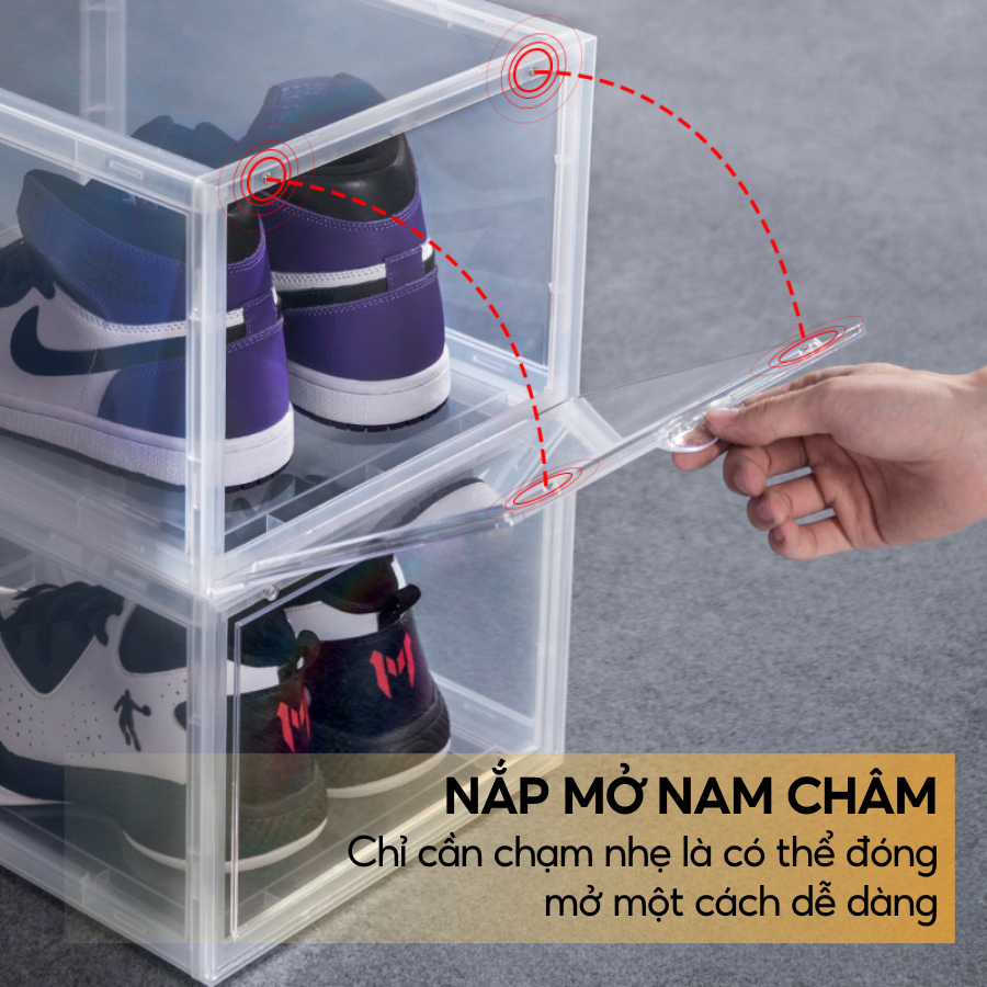 Hộp Đựng Giày Nhựa Cứng Cao Cấp Size Lớn, Box Đựng Giày, Hộp Để Giày Dép Nam Châm Lắp Ráp Tiện Lợi ( Loại Xịn ) | BigBuy360 - bigbuy360.vn