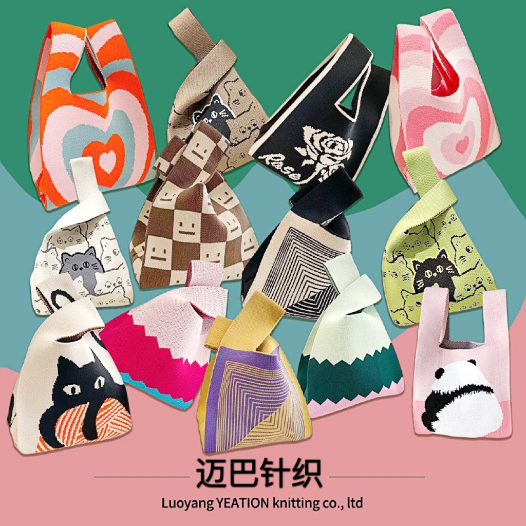 Túi Tote Mini Len Dệt Kim Hình Cute