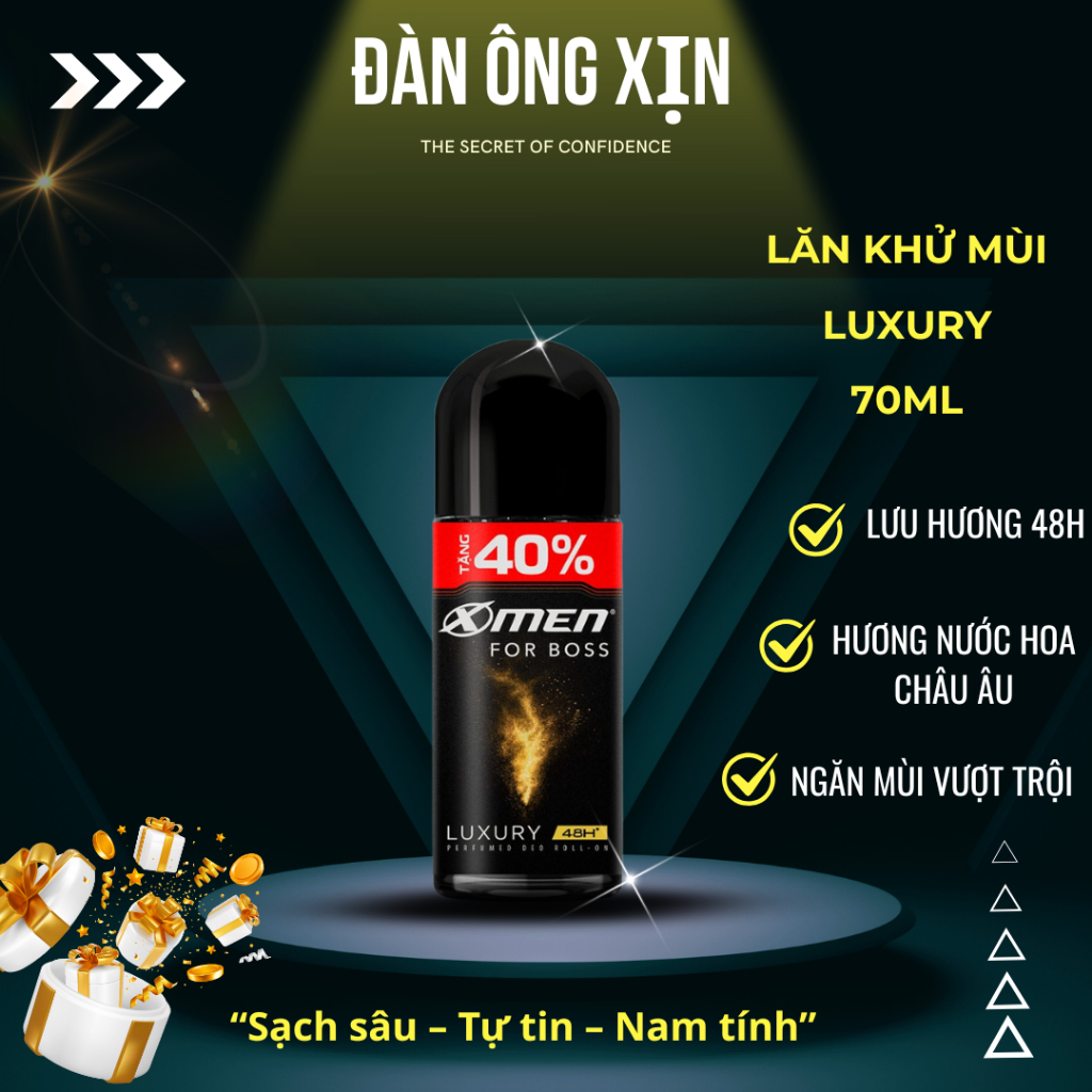 "Lăn Khử Mùi X-Men For Boss 70ml – Thơm Chuẩn Nước Hoa, Giữ Mùi Lâu 48H | Đàn Ông Xịn.Store"
