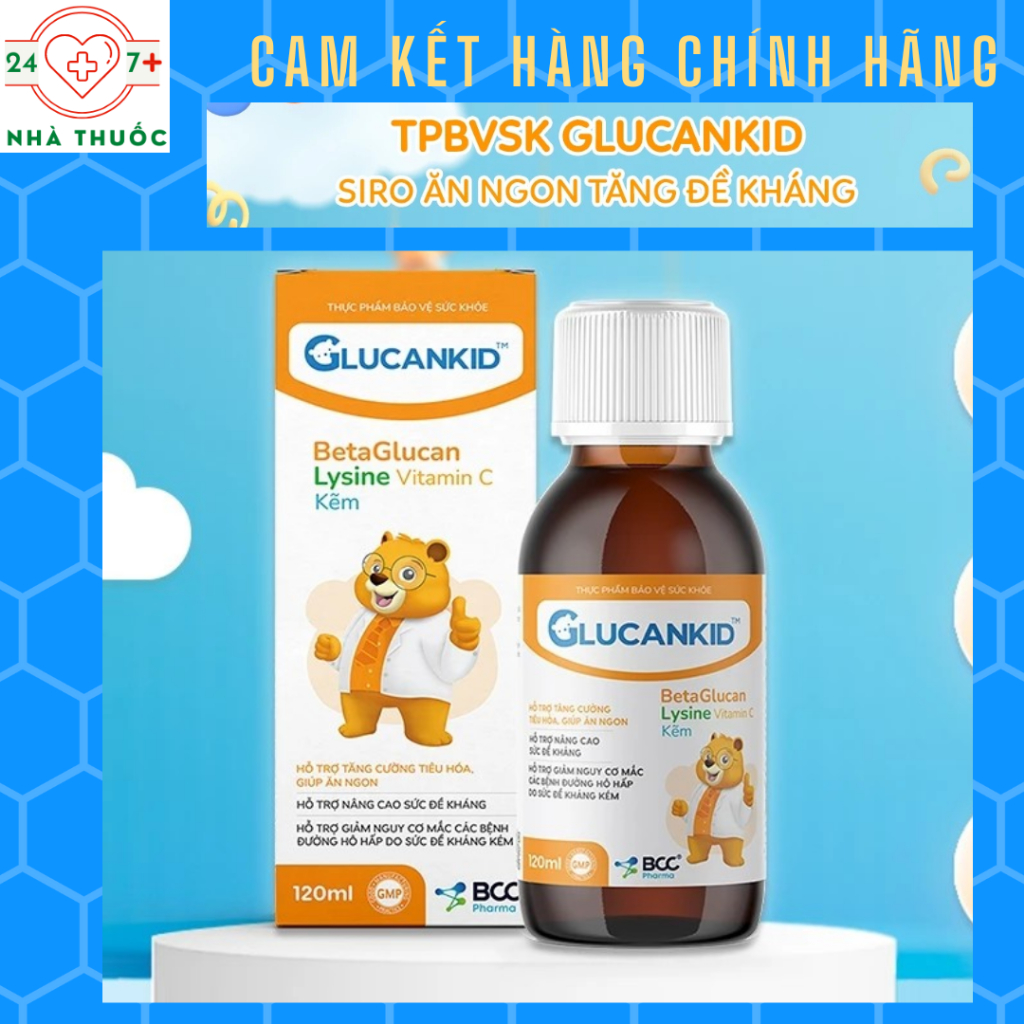 Siro Ăn Ngon Glucankid -HSD 2028– Hỗ Trợ Ăn Ngon, Tăng Đề Kháng, Giảm Nguy Cơ Bệnh Hô Hấp Cho Trẻ.