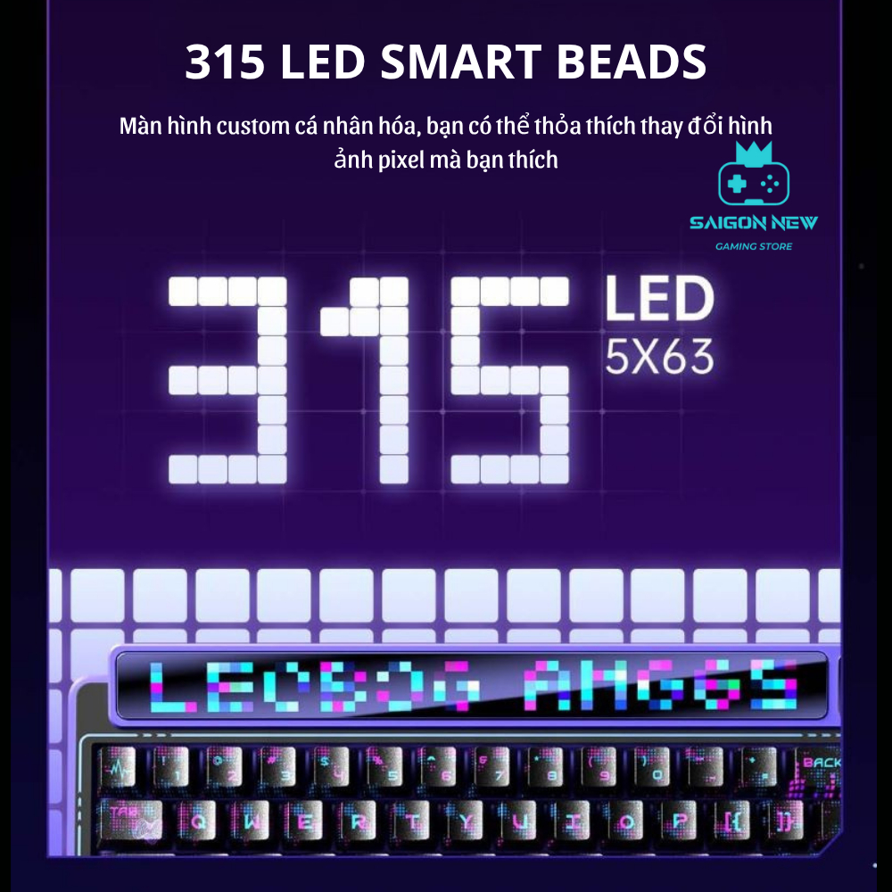 Bàn phím cơ Leobog AMG65 - LED RGB mạch xuôi - Màn Led độc đáo, có app tùy chỉnh - Pin 8000mAh | BigBuy360 - bigbuy360.vn