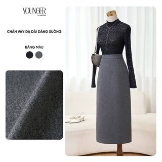  Chân váy nữ YOUNGER BY CARDINA chất liệu dạ ép có lót trong dáng suông dài 5YCVS08 