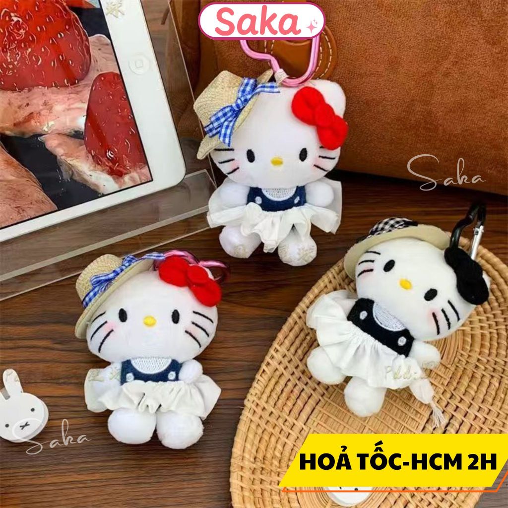 Móc Khóa Hello Kitty Dễ Thương Trang Trí Balo Treo Túi Xách Gấu Bông Hello Kitty Nhỏ Xinh Saka