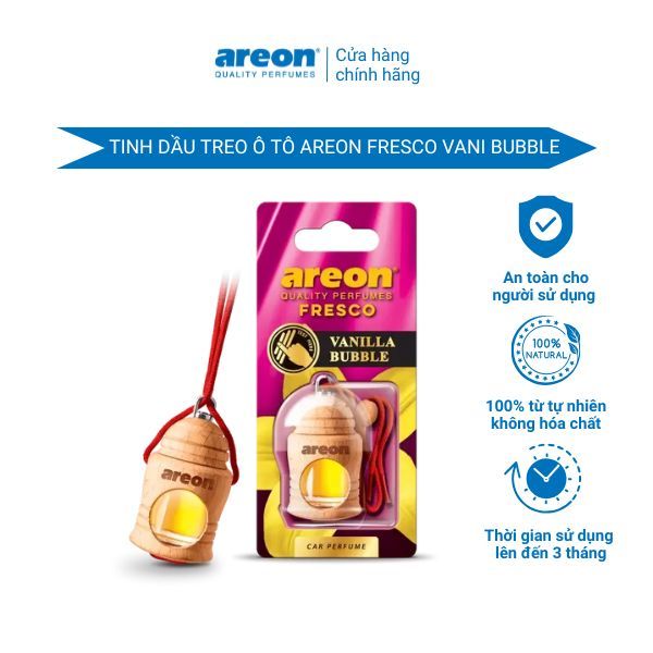 Tinh dầu treo ô tô AREON Vanilla Bubble Gum - Hương vani mix kẹo gum