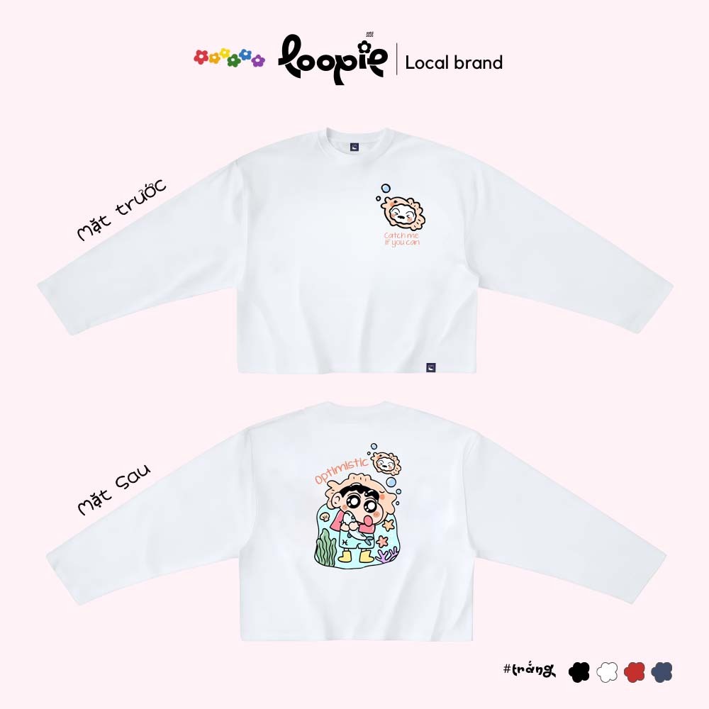 Áo Boxy Dài Tay LOOPIE CLUB BST312 Shin Bắt Cá - Cotton 4 Chiều Mát Lạnh Che Nắng Mặc Hàng Ngày