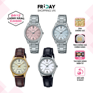 Đồng Hồ Nữ Casio LTP-V005 Mặt Tròn Dây Kim Loại Và Dây Da Chính Hãng Chống Nước 3 ATM