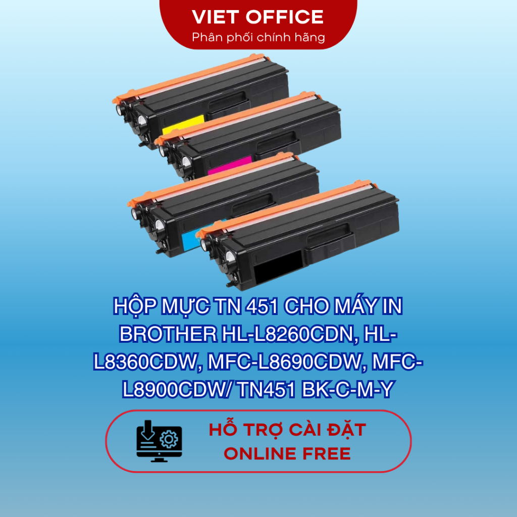 Hộp mực TN 451 cho máy in brother HL-L8260CDN, HL-L8360CDW, MFC-L8690CDW, MFC-L8900CDW - Tương thích