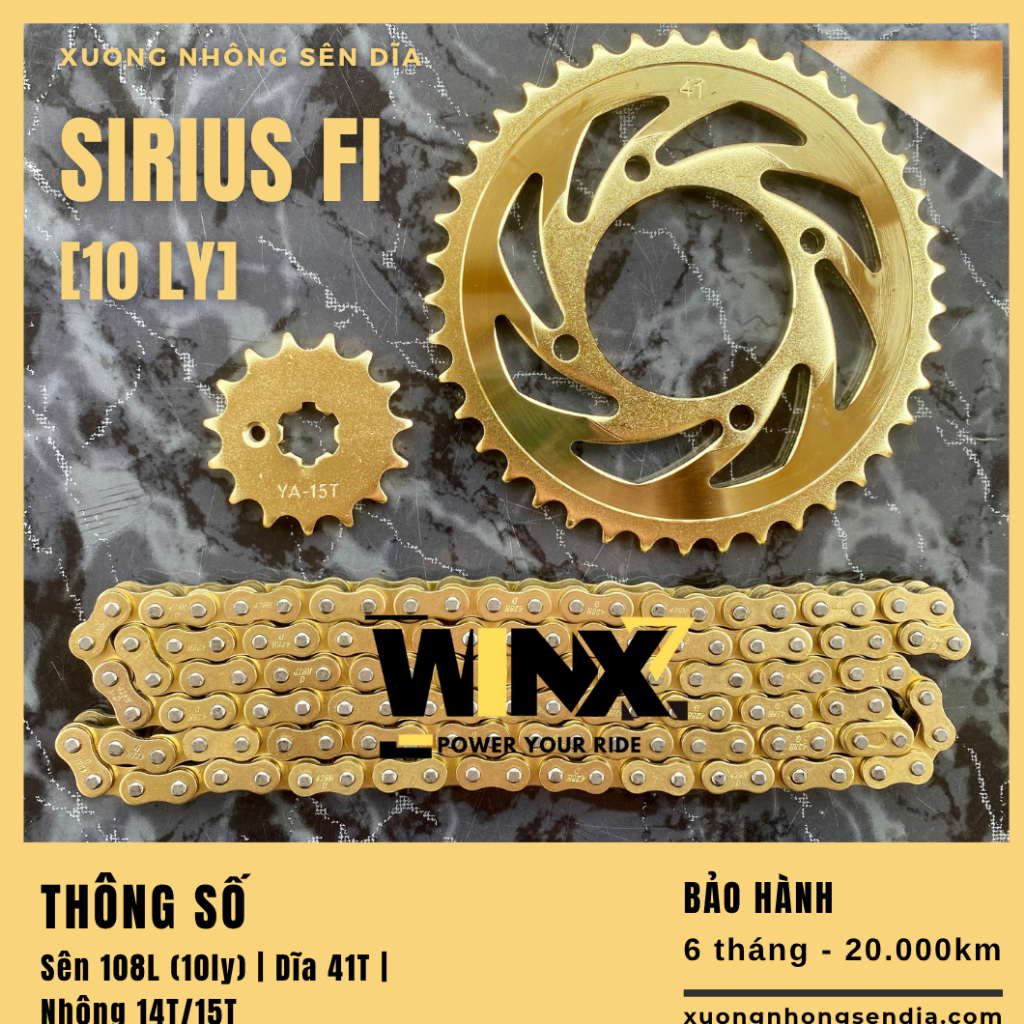 NHÔNG SÊN DĨA SIRIUS FI VÀNG