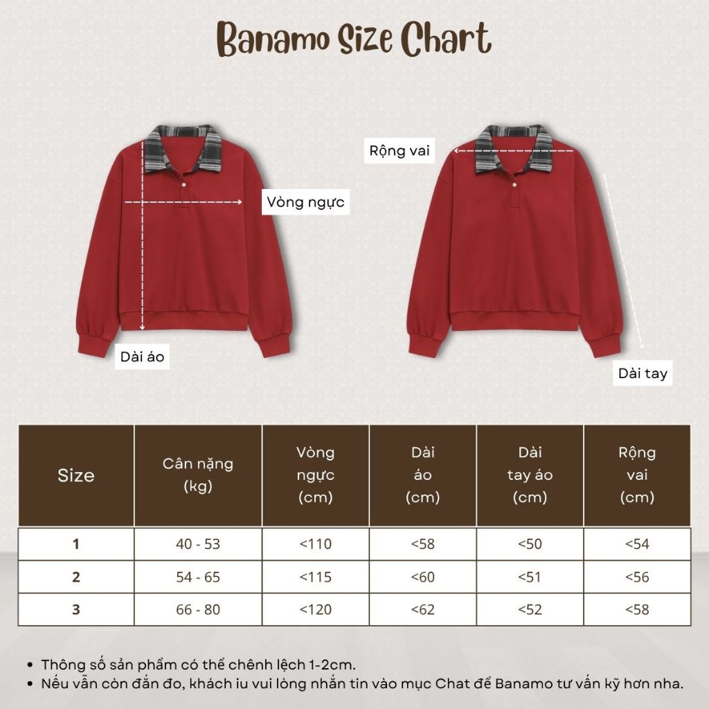 Áo Sweater nữ BIGSIZE Banamo áo nỉ trơn phối cổ bẻ sơ mi caro cài nút basic Hàn Quốc dễ thương 3900 | BigBuy360 - bigbuy360.vn
