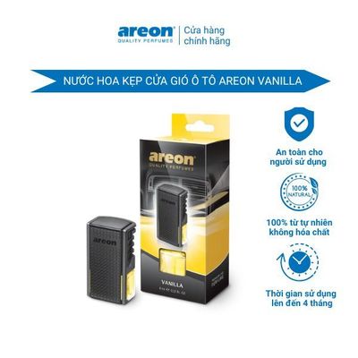 Nước hoa kẹp cửa gió điều hòa AREON HƯƠNG VANILLA - Nước hoa xe hơi cao cấp Bulgaria
