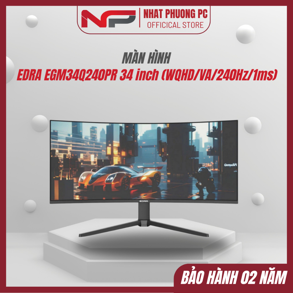 Màn hình Cong gaming EDRA EGM34Q240PR 34 inch (WQHD/VA/240Hz/1ms) - Hàng chính hãng