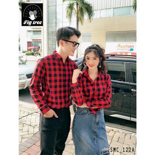 Áo Sơ Mi Nữ FIG TREE Caro Đỏ Đen 122A Siêu Hot